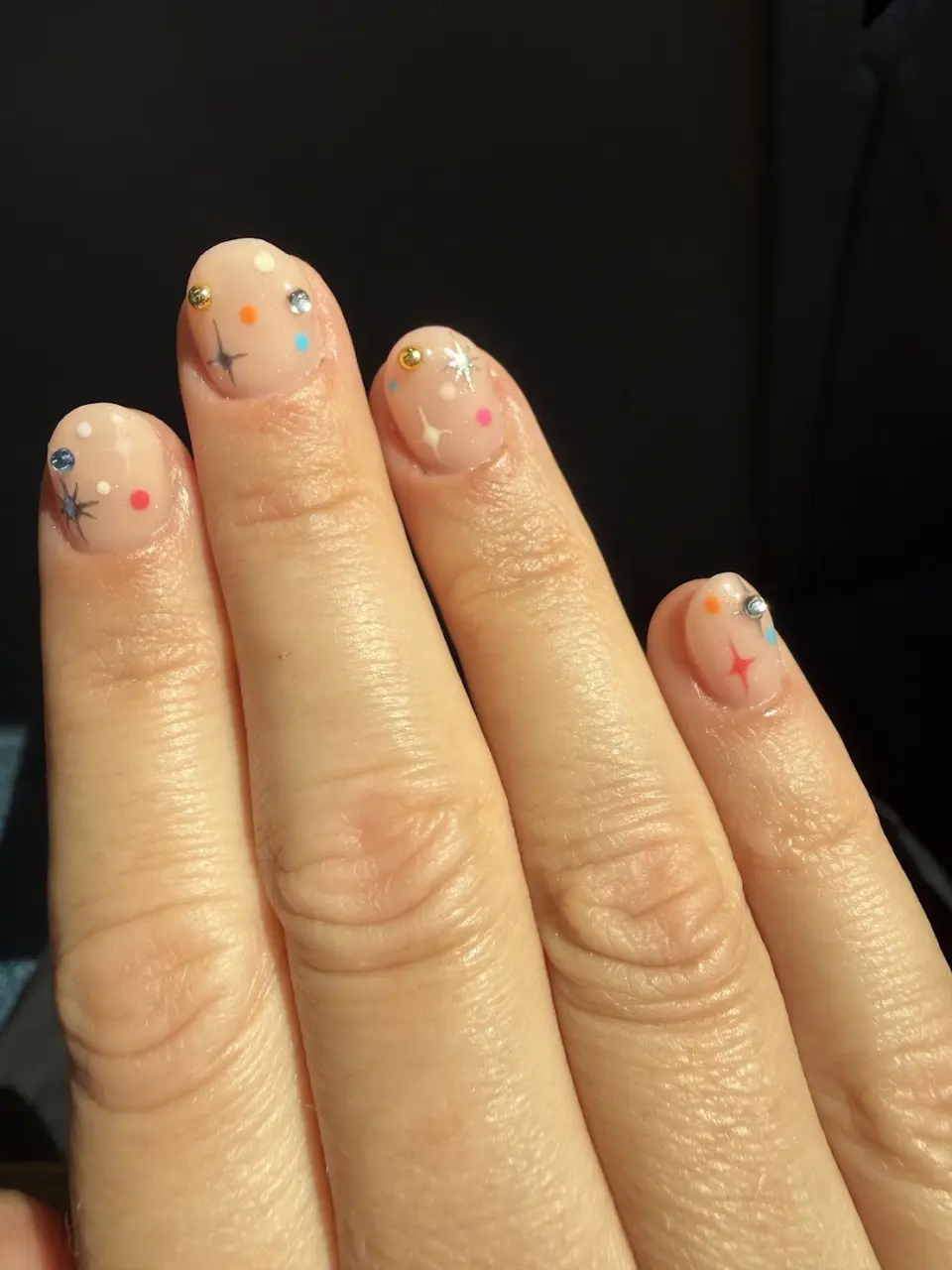 Confetti dot nail art